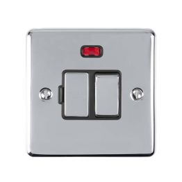 Eurolite Enhance Decorative Switched Fuse Spur With Neon Indicator Polished Chrome