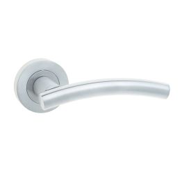 Curve Door Handle on Rose Satin Chrome - By Frelan Hardware - JV520SC
