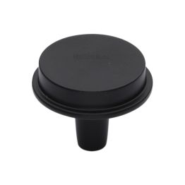 Heritage Brass Flat Round Knob Design 38 mm Matt Black finish