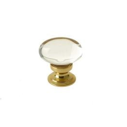 Jedo Oval Glass Cupboard Knobs 41x26mm Polished Brass - By Frelan Hardware - JH1162PB