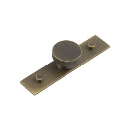 Wenlock Cupboard Knobs 40mm Plain Backplate Antique Brass - By Frelan Hardware - HOX-140AB-5090AB