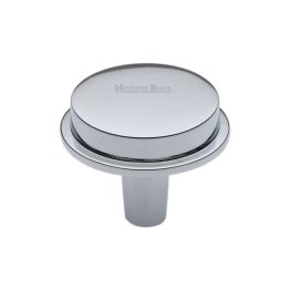 Heritage Brass Flat Round Knob Design 32 mm Polished Chrome finish