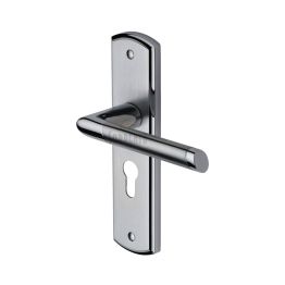 Sorrento Door Handle for Euro Profile Plate Mercury Design Apollo finish