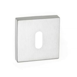 Forme Key Escutcheons on Minimal Square Rose - Satin Chrome