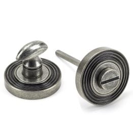 Pewter Round Thumbturn Set (Beehive Rose)