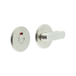 CR-803 Satin Stainless Steel Thumb Turn & Lock Round Rose w/ Indicator - By Frelan Hardware - CR-803AJ7SSS