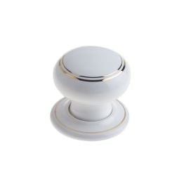 Jedo Porcelain Mortice Door Knobs Goldline White - By Frelan Hardware - JC20