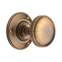 Heritage Brass Mortice Knob on Rose Richmond Design Antique Brass finish