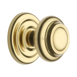 Heritage Brass Centre Door Knob Round Design 3 1/2" Polished Brass Finish