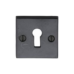 Black Iron Rustic Key Escutcheon Square