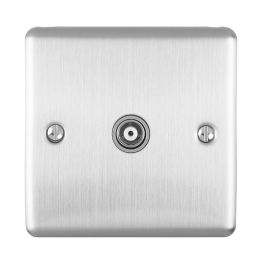 Eurolite Enhance Decorative TV Socket Satin Stainless Steel
