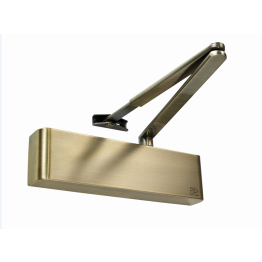 Rutland TS.9205 Door Closer c/w Semi-Radius Cover, Flatbar Armset, Antique Brass