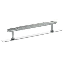 Millhouse Brass Battersea Linear T-Bar Cabinet Pull Handle on Backplate 160mm - Polished Chrome