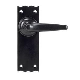 Black Oak Lever Latch Set