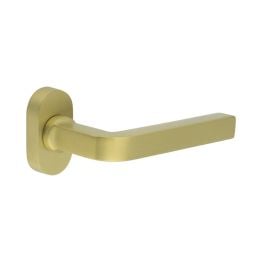 CR-104 Satin Brass Multi Point Oval Rose Door Handle - By Frelan Hardware - CR-104C4SB