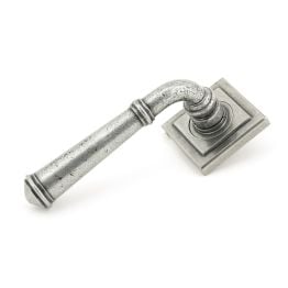 Pewter Regency Lever on Rose Set (Square Rose)