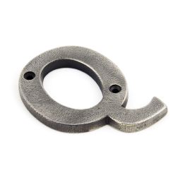 Antique Pewter Letter Q