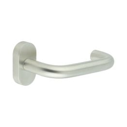 CR-106 Satin Stainless Steel Multi Point Oval Rose Door Handle - By Frelan Hardware - CR-106C4SSS