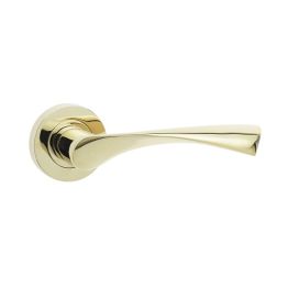 Twirl Door Handle on Rose PVD Brass - By Frelan Hardware - JV504PVD