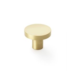Alexander & Wilks - Hanover Plain Cupboard Knob - Satin Brass - Knob 38mm