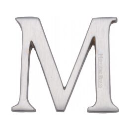 Heritage Brass Alphabet M Pin Fix 51mm (2") Satin Chrome Finish