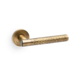 Alexander & Wilks - Spitfire Hammered Lever on Round Rose - Italian Brass