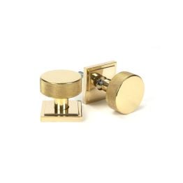 Polished Brass Brompton Mortice/Rim Knob Set (Square)