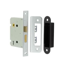 Jedo Kontrax 2 Lever Sashlocks with Square Forend & Radiused Strike Plate 76mm Satin Nickel - By Frelan Hardware - JL480SN