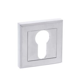 STATUS Euro Escutcheons on Square Rose - Satin Chrome