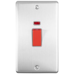 Eurolite Enhance Decorative 45Amp Switch with Neon Indicator Satin Stainless Steel