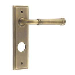 Highgate Door Handle Din Bathroom Backplate Antique Brass - By Frelan Hardware - BUR35KIT13