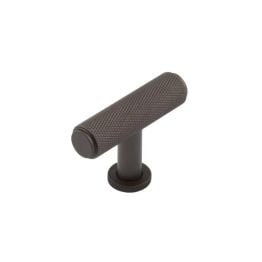 Piccadilly Knurled T Bar Cupboard Knobs Dark Bronze - By Frelan Hardware - BUR401DB