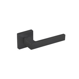 Tupai Rapido QuadraLine Rillo Lever Door Handle on Square Rose - Pearl Black
