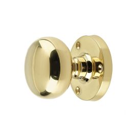 Jedo Mushroom Mortice Door Knobs 60mm Diameter Polished Brass - By Frelan Hardware - JV35PB