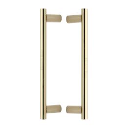 Heritage Brass Back to Back Door Pull Handle Round Bar Design 336mm Polished Brass Finish
