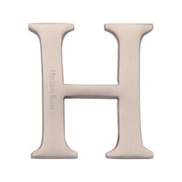 Heritage Brass Alphabet H Pin Fix 51mm (2") Satin Nickel Finish