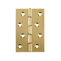 Double Steel Washered Hinges 102x67x2mm Polished Brass - By Frelan Hardware - J9003PB