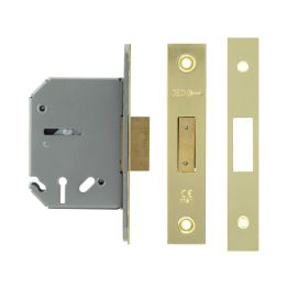 Jedo 3 Lever Deadlocks 65mm Polished Brass - By Frelan Hardware - JL1092PB