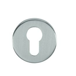 Tupai Rapido CurvaLine Euro Escutcheons on Round Rose - Satin Chrome