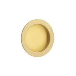 Burlington Circular Flush Pull Satin Brass - By Frelan Hardware - BUR215SB