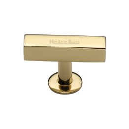 Heritage Brass Cabinet Knob Symmetrical Square Design 44mm Polished Brass finish