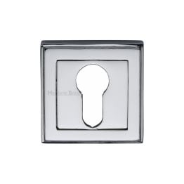 Heritage Brass Euro Profile Cylinder Escutcheon Polished Chrome finish