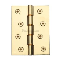 Heritage Brass Hinge Brass with Phosphor Washers 4" x 3" Polished Brass finish