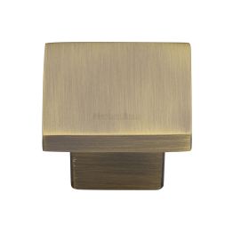 Heritage Brass Cabinet Knob Classic Square Design 40mm Antique Brass finish