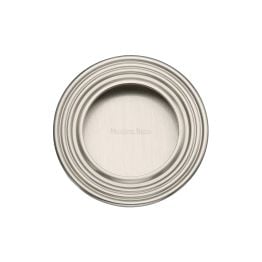 Round Reeded Flush Pull Satin Nickel finish