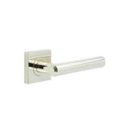 Richmond Door Handles Square Plain Polished Nickel - By Frelan Hardware - BUR45KIT162