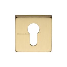 Heritage Brass Euro Profile Cylinder Escutcheon Satin Brass finish
