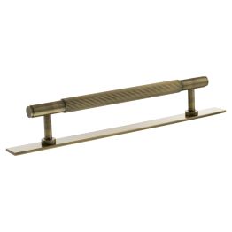 Millhouse Brass Battersea Linear T-Bar Cabinet Pull Handle on Backplate 160mm - Antique Brass