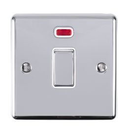 Eurolite Enhance Decorative 20Amp Switch with Neon Indicator Polished Chrome