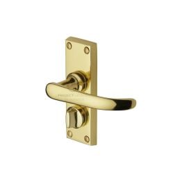 Project Hardware Door Handle for Privacy Set Avon Short Design Polished Brass finish